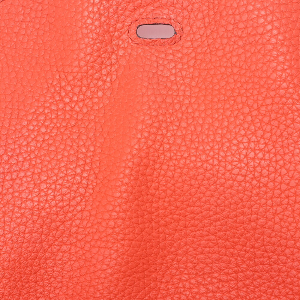HERMES Lindy 30 2way Shoulder Bag Triyon Clemence Orange Poppy Orange Poppy Silver-Tone Hardware, Pre-Owned