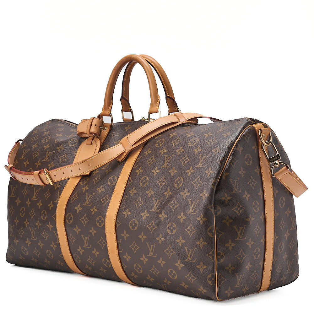 LOUIS VUITTON Louis Vuitton Monogram Keepol bandouliere 55 Boston Bag Brown Gold-Tone Hardware, Pre-Owned