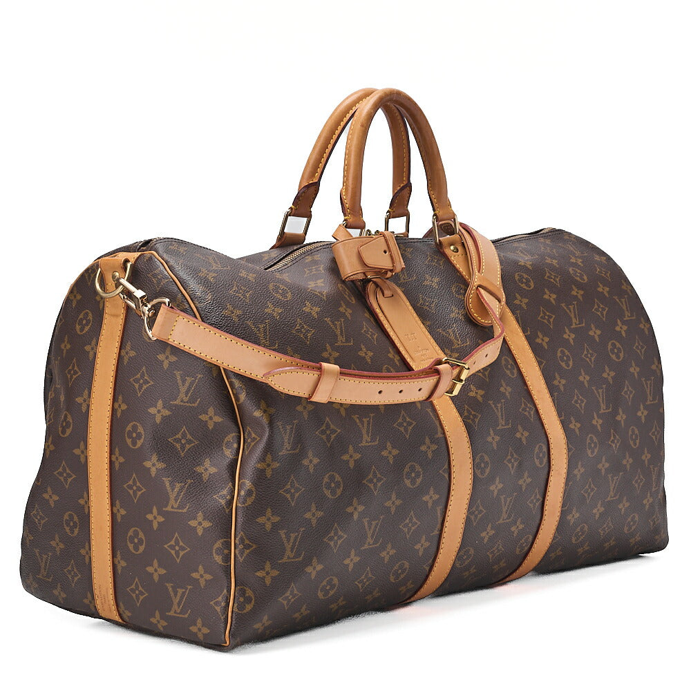 LOUIS VUITTON Louis Vuitton Monogram Keepol bandouliere 55 Boston Bag Brown Gold-Tone Hardware, Pre-Owned