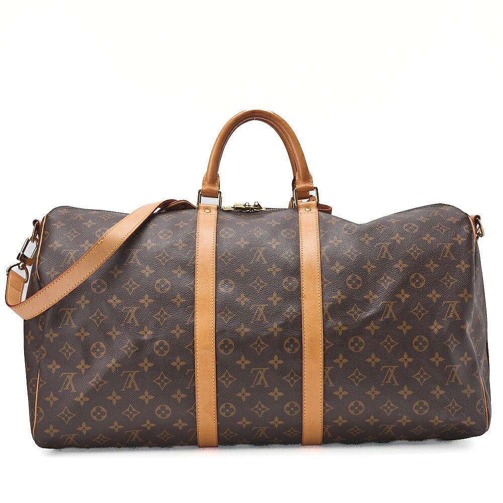 LOUIS VUITTON Louis Vuitton Monogram Keepol bandouliere 55 Boston Bag Brown Gold-Tone Hardware, Pre-Owned