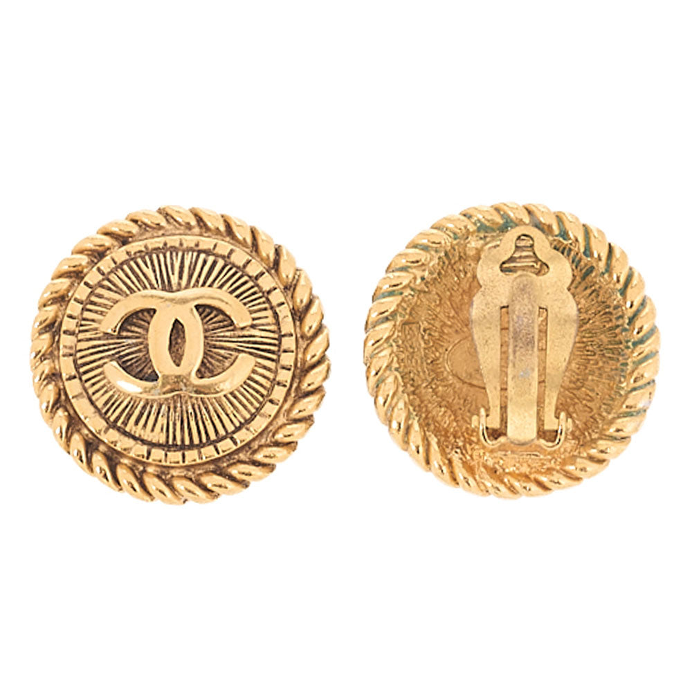 CHANEL Coco Mark Earrings GP Gold-Tone Hardware, Pre-Owned