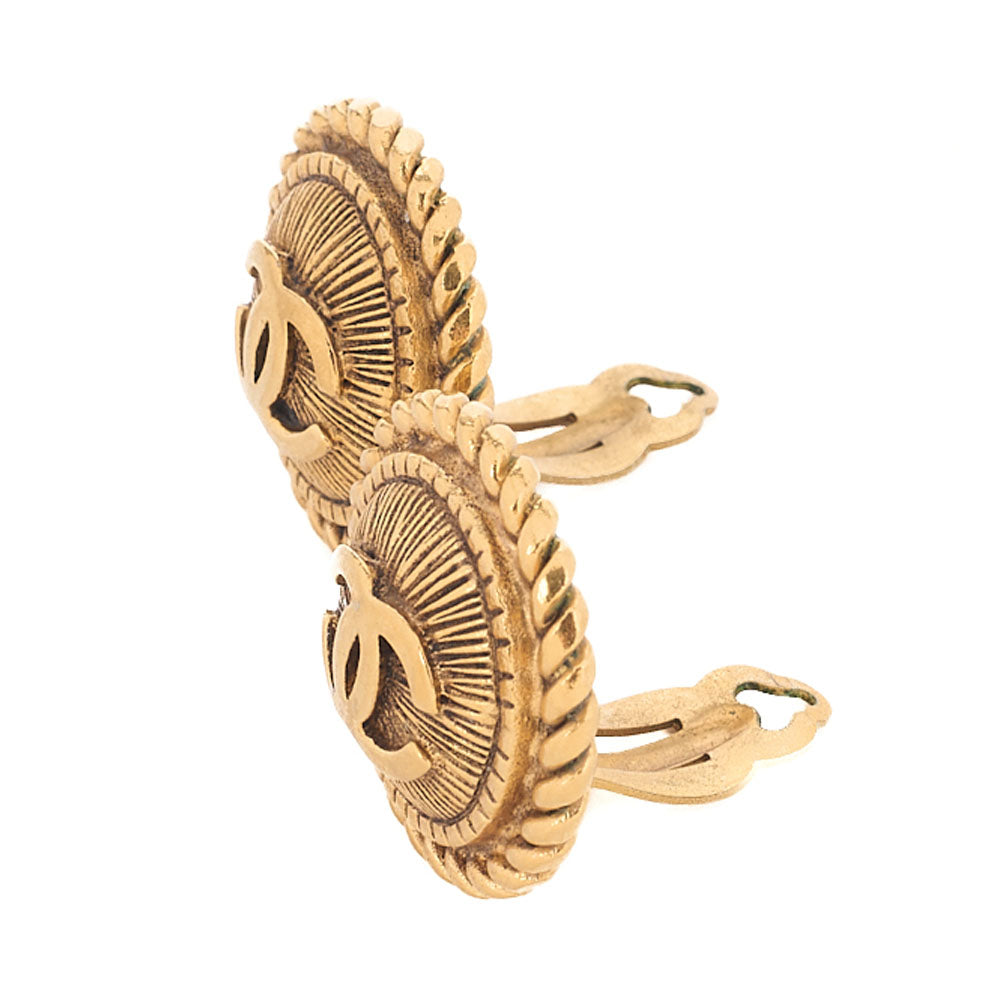 CHANEL Coco Mark Earrings GP Gold-Tone Hardware, Pre-Owned