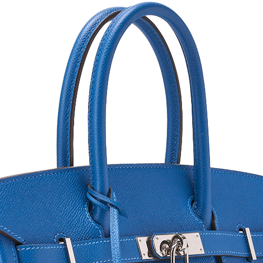 HERMES Birkin 30 Handbag BlueIzmir Silver-Tone Hardware, Pre-Owned