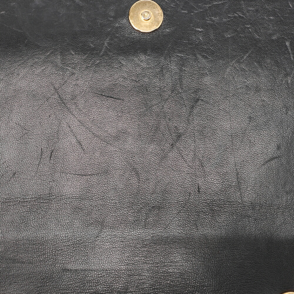 CHANEL Chain Shoulder Bag Lambskin Black Coco Mark Full Flap Push Lock Gold-Tone Hardware, Pre-Owned