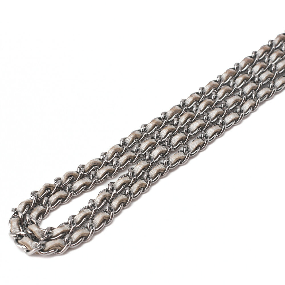 CHANEL Chanel Chocolate Bar Camellia Push Lock Chain Shoulder Lambskin Silver-Tone Hardware, Pre-Owned
