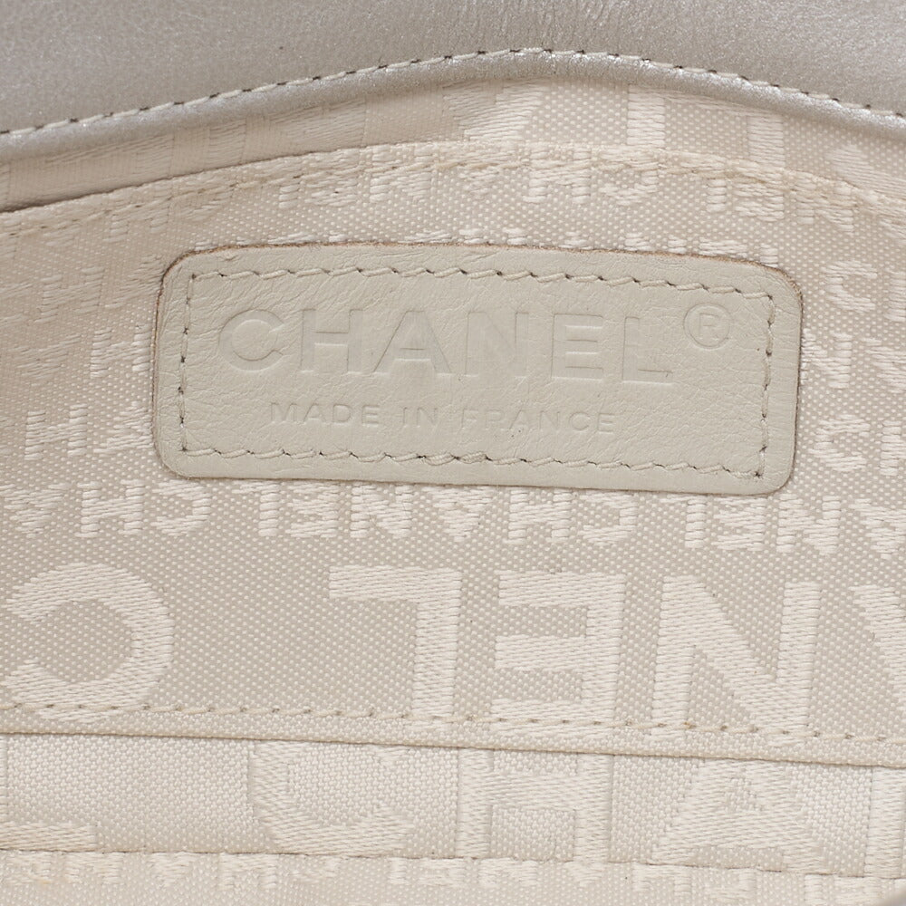 CHANEL Chanel Chocolate Bar Camellia Push Lock Chain Shoulder Lambskin Silver-Tone Hardware, Pre-Owned