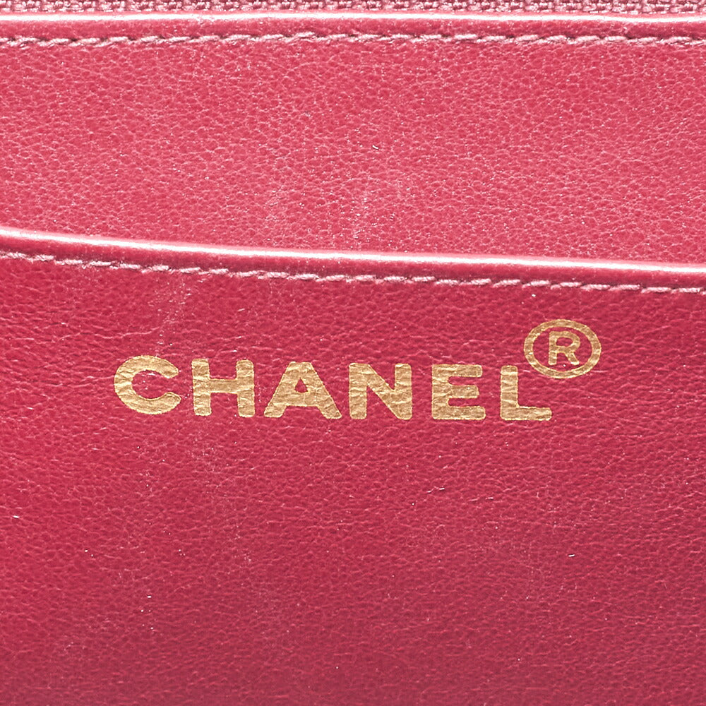 CHANEL Chain Shoulder Bag Deca Matlasse 34cm Lambskin Black Gold-Tone Hardware, Pre-Owned