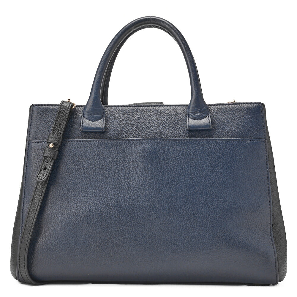 CHANEL Shoulder Bag Tote Bag Neo Executive Caviar Skin Black x Navy Gold-Tone Hardware, Pre-Owned