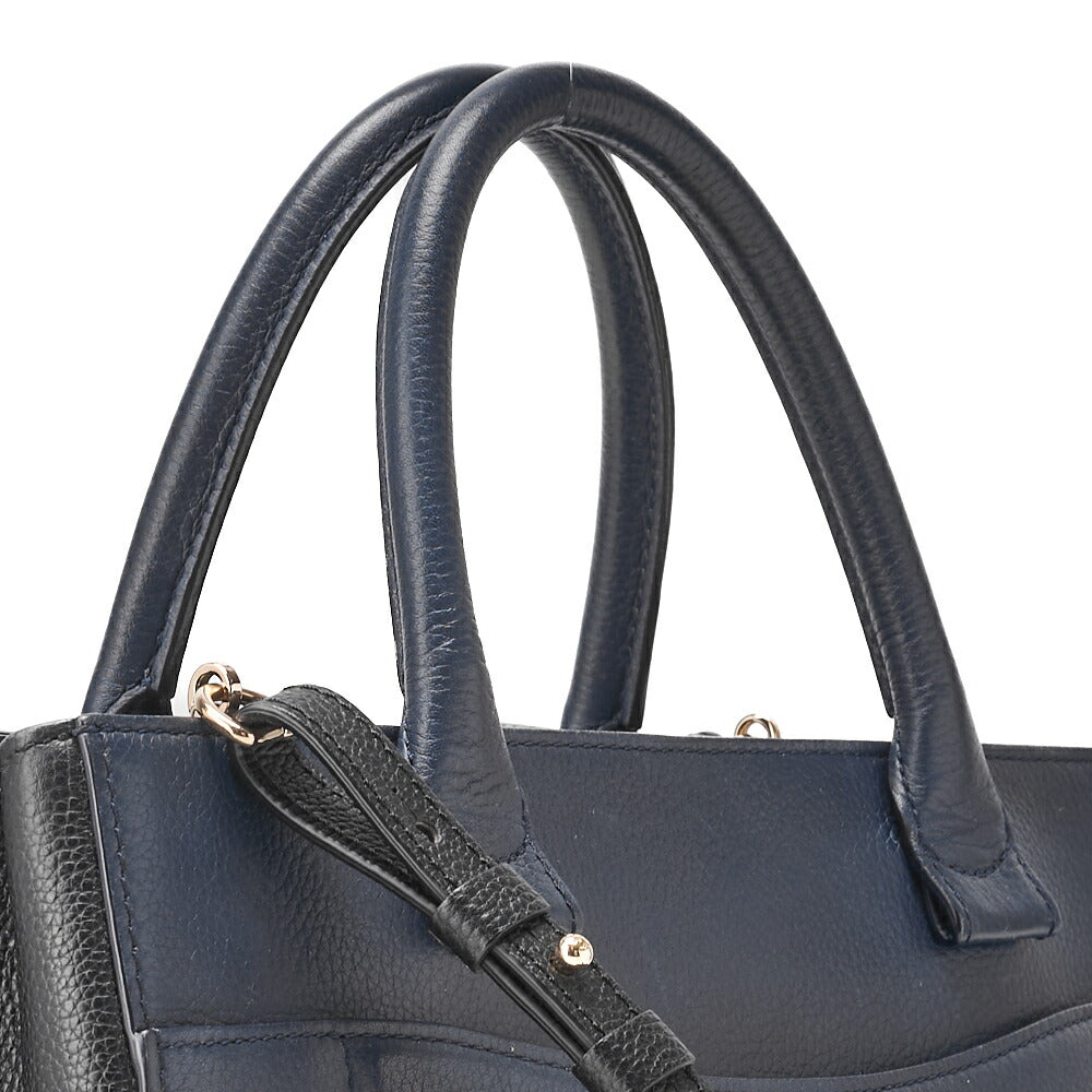 CHANEL Shoulder Bag Tote Bag Neo Executive Caviar Skin Black x Navy Gold-Tone Hardware, Pre-Owned