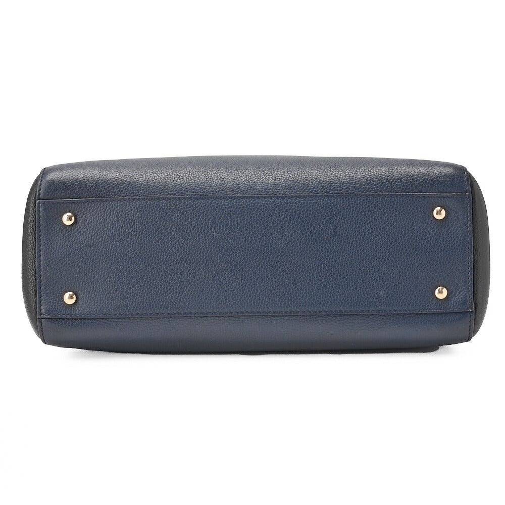 CHANEL Shoulder Bag Tote Bag Neo Executive Caviar Skin Black x Navy Gold-Tone Hardware, Pre-Owned