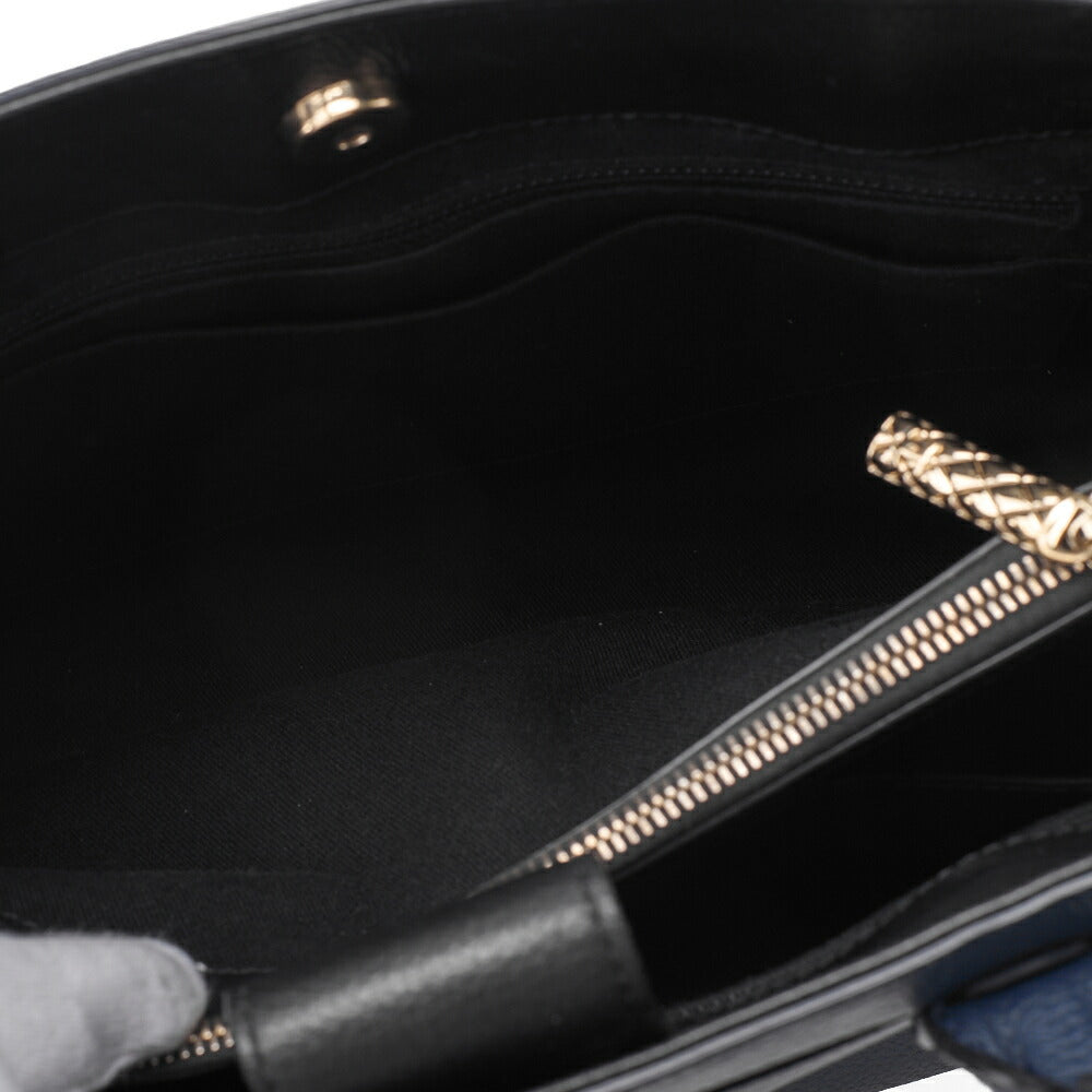 CHANEL Shoulder Bag Tote Bag Neo Executive Caviar Skin Black x Navy Gold-Tone Hardware, Pre-Owned