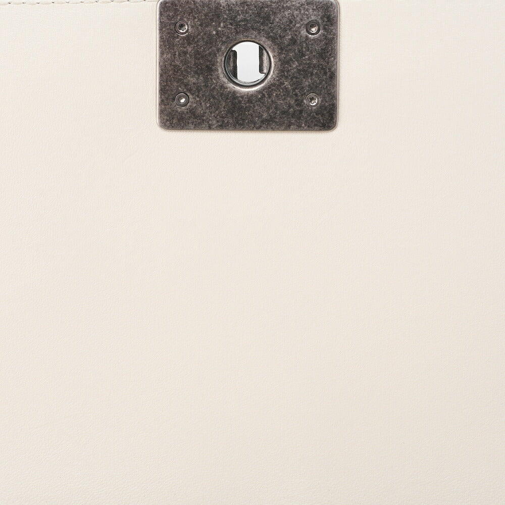 CHANEL Boy Chanel Matelasse Chain Shoulder Lambskin Black x White Silver-Tone Hardware, Pre-Owned