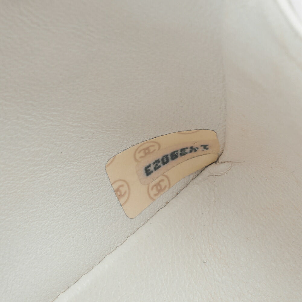 CHANEL Chain Shoulder Bag Mini Mini Matelasse Lambskin White Single Flap Turnlock Gold-Tone Hardware, Pre-Owned