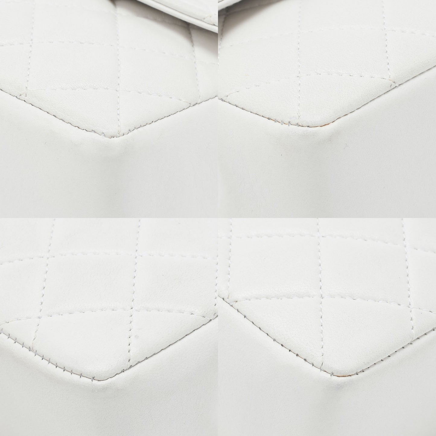 CHANEL Chain Shoulder Bag Mini Mini Matelasse Lambskin White Single Flap Turnlock Gold-Tone Hardware, Pre-Owned