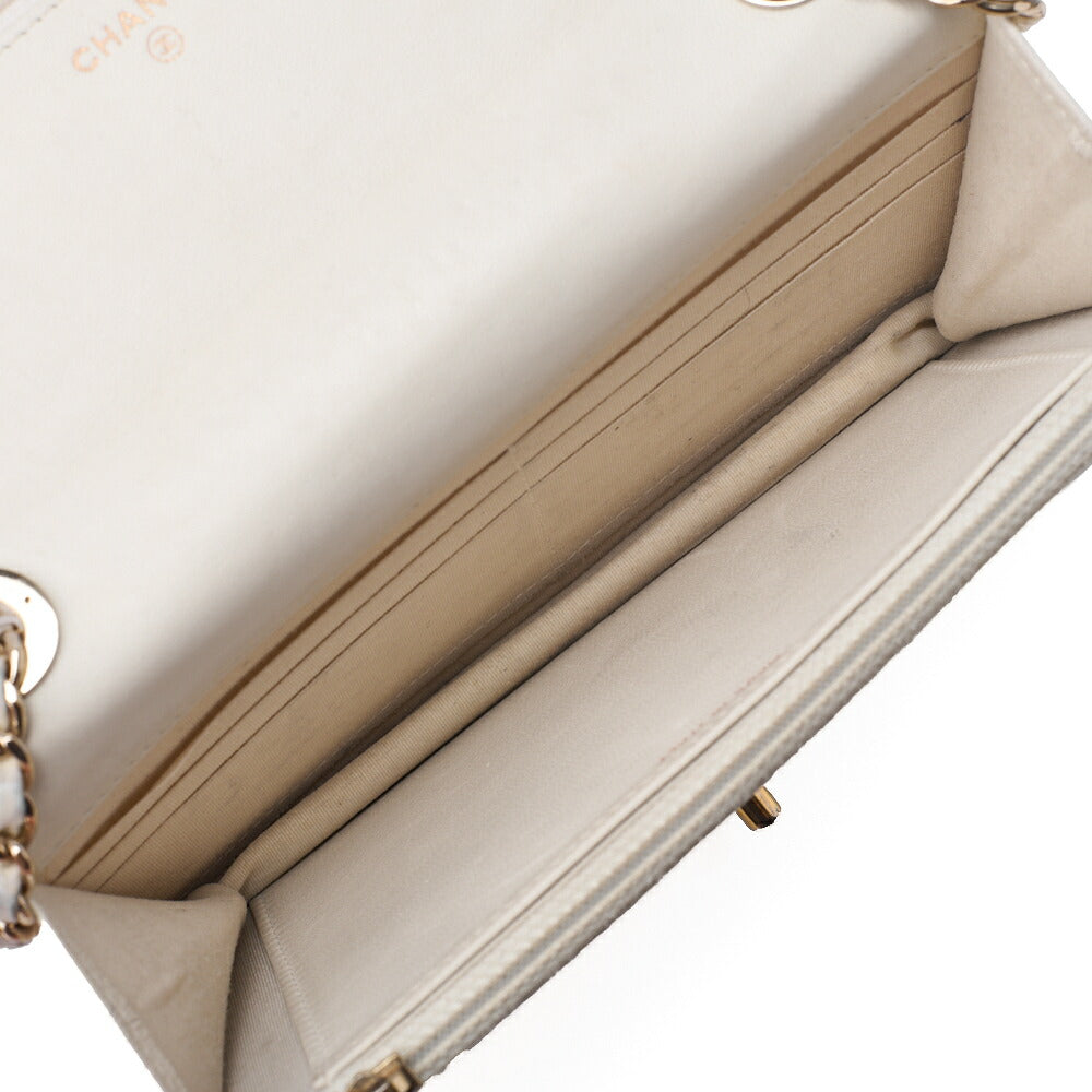 CHANEL Chain Wallet Trend CC Matelasse Lambskin White Gold-Tone Hardware, Pre-Owned