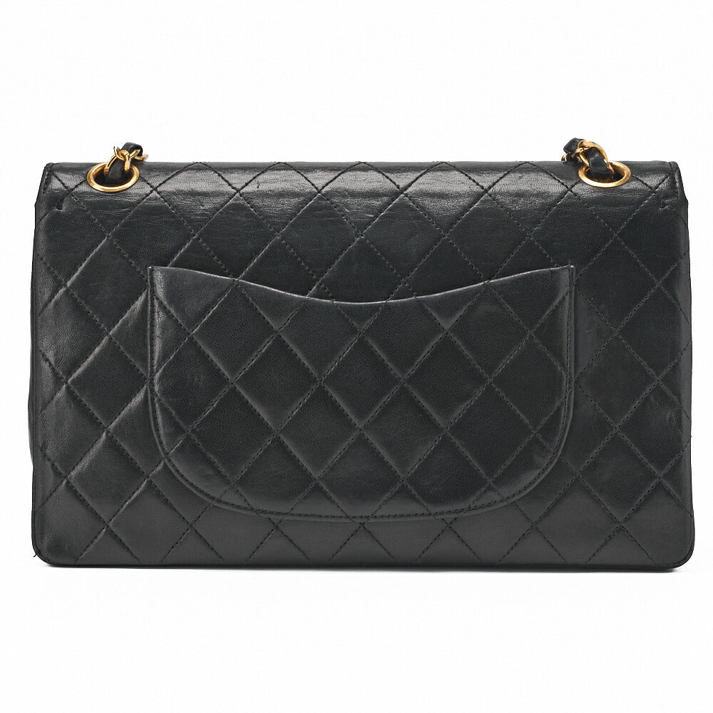 CHANEL Matelasse Turnlock Straight Flap Chain Shoulder Lambskin Black Gold-Tone Hardware, Pre-Owned