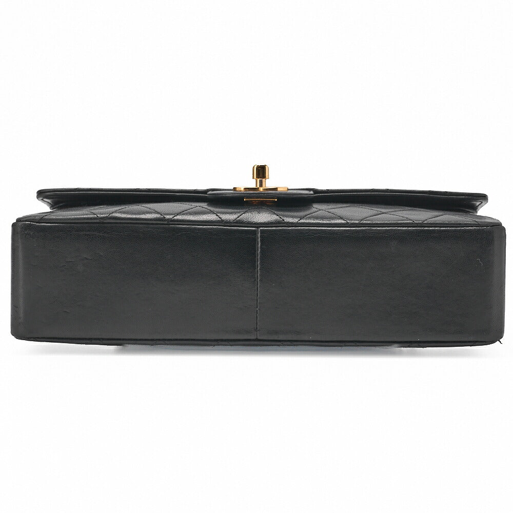 CHANEL Matelasse Turnlock Straight Flap Chain Shoulder Lambskin Black Gold-Tone Hardware, Pre-Owned