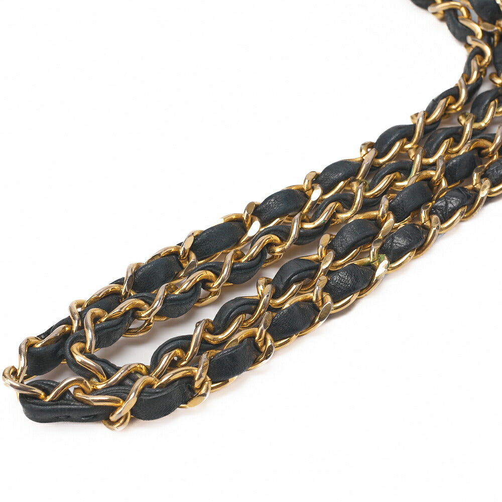 CHANEL Matelasse Turnlock Straight Flap Chain Shoulder Lambskin Black Gold-Tone Hardware, Pre-Owned