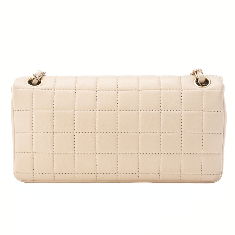 CHANEL Chanel Chocolate Bar Push Lock Lion Coco Chain Shoulder Lambskin Beige Gold-Tone Hardware, Pre-Owned