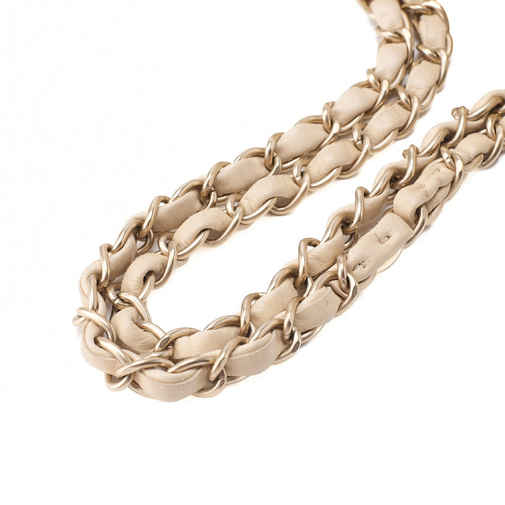 CHANEL Chanel Chocolate Bar Push Lock Lion Coco Chain Shoulder Lambskin Beige Gold-Tone Hardware, Pre-Owned