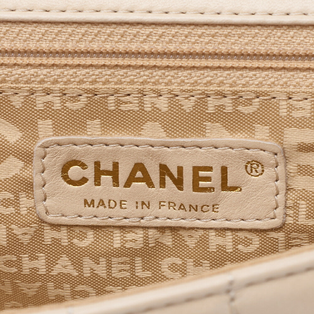 CHANEL Chanel Chocolate Bar Push Lock Lion Coco Chain Shoulder Lambskin Beige Gold-Tone Hardware, Pre-Owned