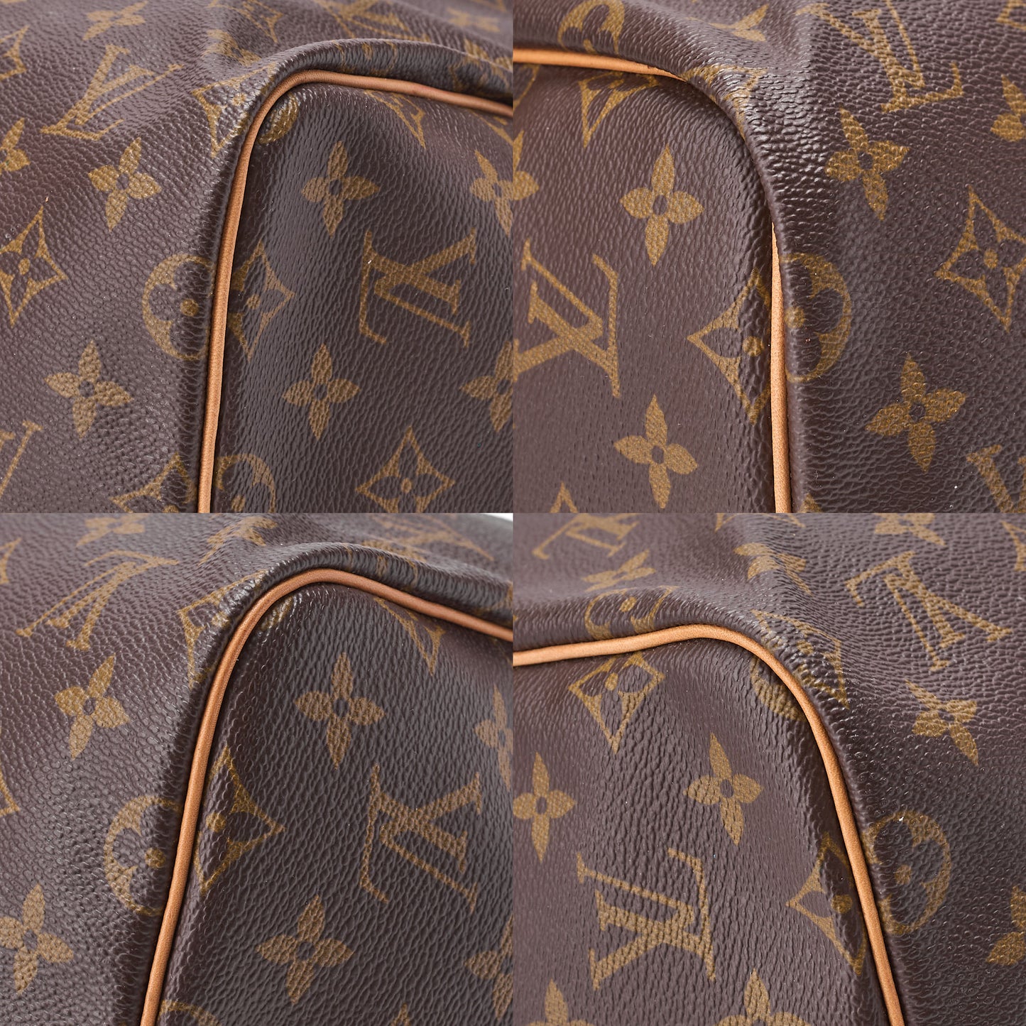 LOUIS VUITTON Louis Vuitton Monogram Keepol Handbag 55 Boston Bag Brown Gold-Tone Hardware, Pre-Owned