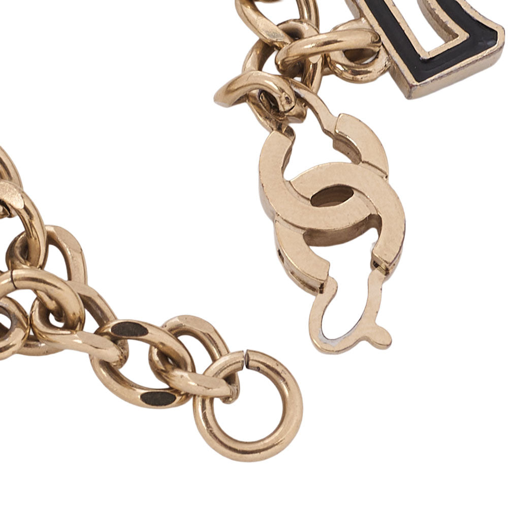 CHANEL Chanel Icon 05C Bracelet Gold x Black GP Gold-Tone Hardware, Pre-Owned