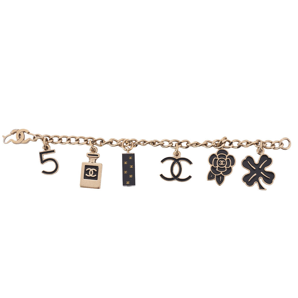 CHANEL Chanel Icon 05C Bracelet Gold x Black GP Gold-Tone Hardware, Pre-Owned
