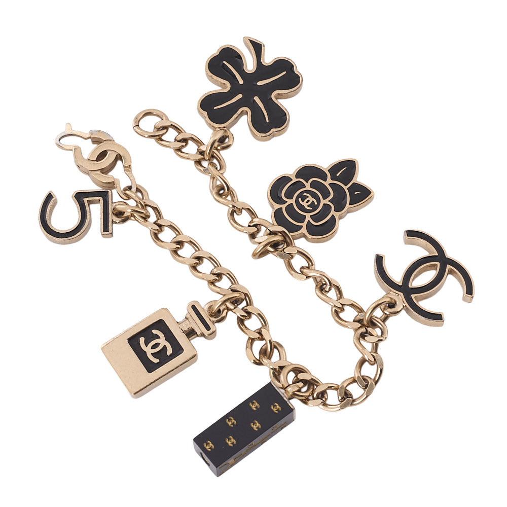 CHANEL Chanel Icon 05C Bracelet Gold x Black GP Gold-Tone Hardware, Pre-Owned