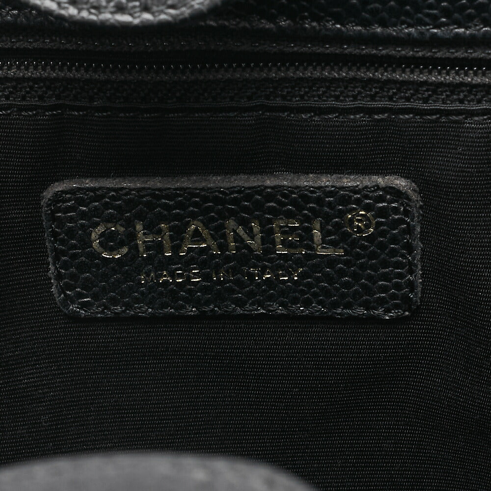 CHANEL Tote Bag Matlasse Caviar Skin Black Double Chain PST Gold-Tone Hardware, Pre-Owned