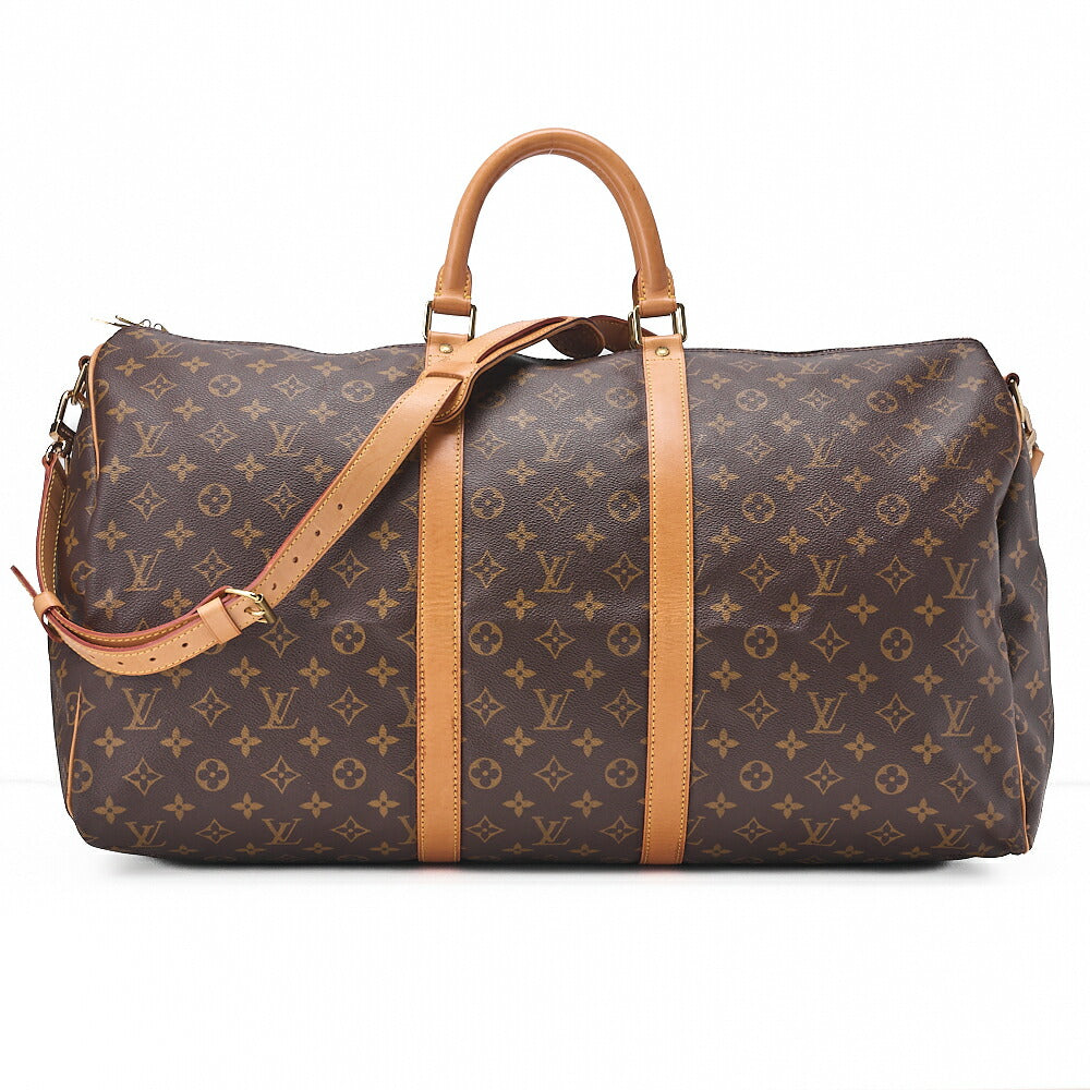 LOUIS VUITTON Louis Vuitton Monogram Keepol Bandouliere 55 Boston Bag Brown Gold-Tone Hardware, Pre-Owned
