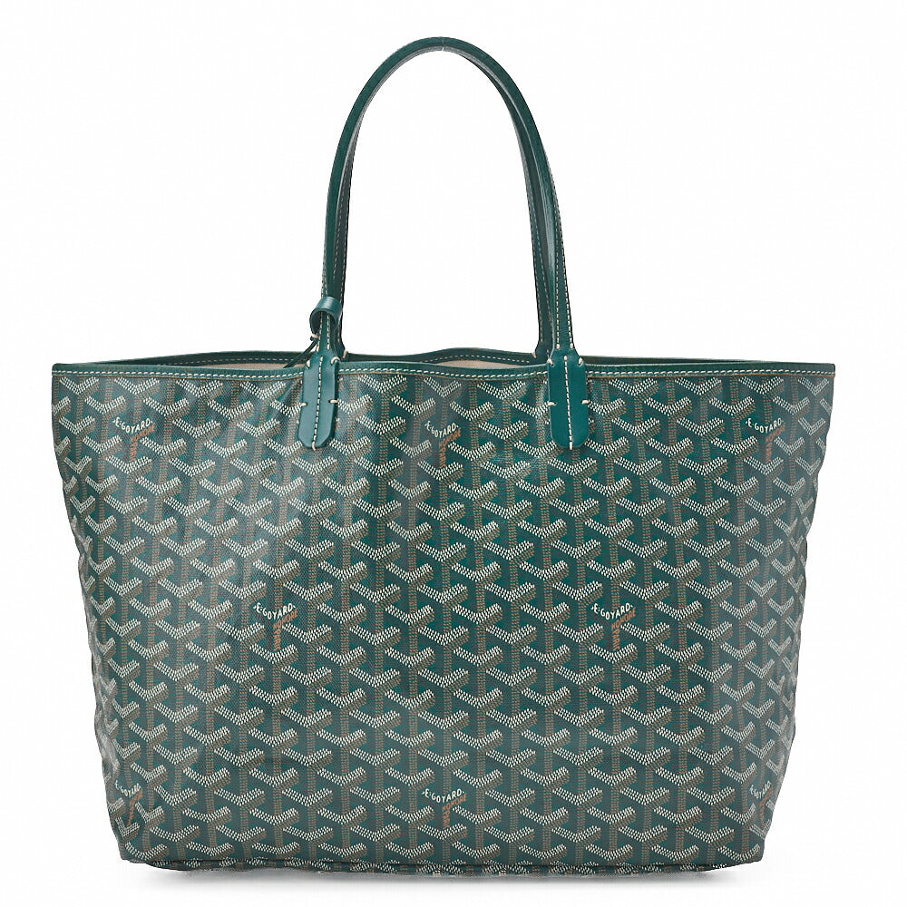 GOYARD Saint Louis PM Tote Bag Coated Canvas Green Silver-Tone Hardware, Pre-Owned