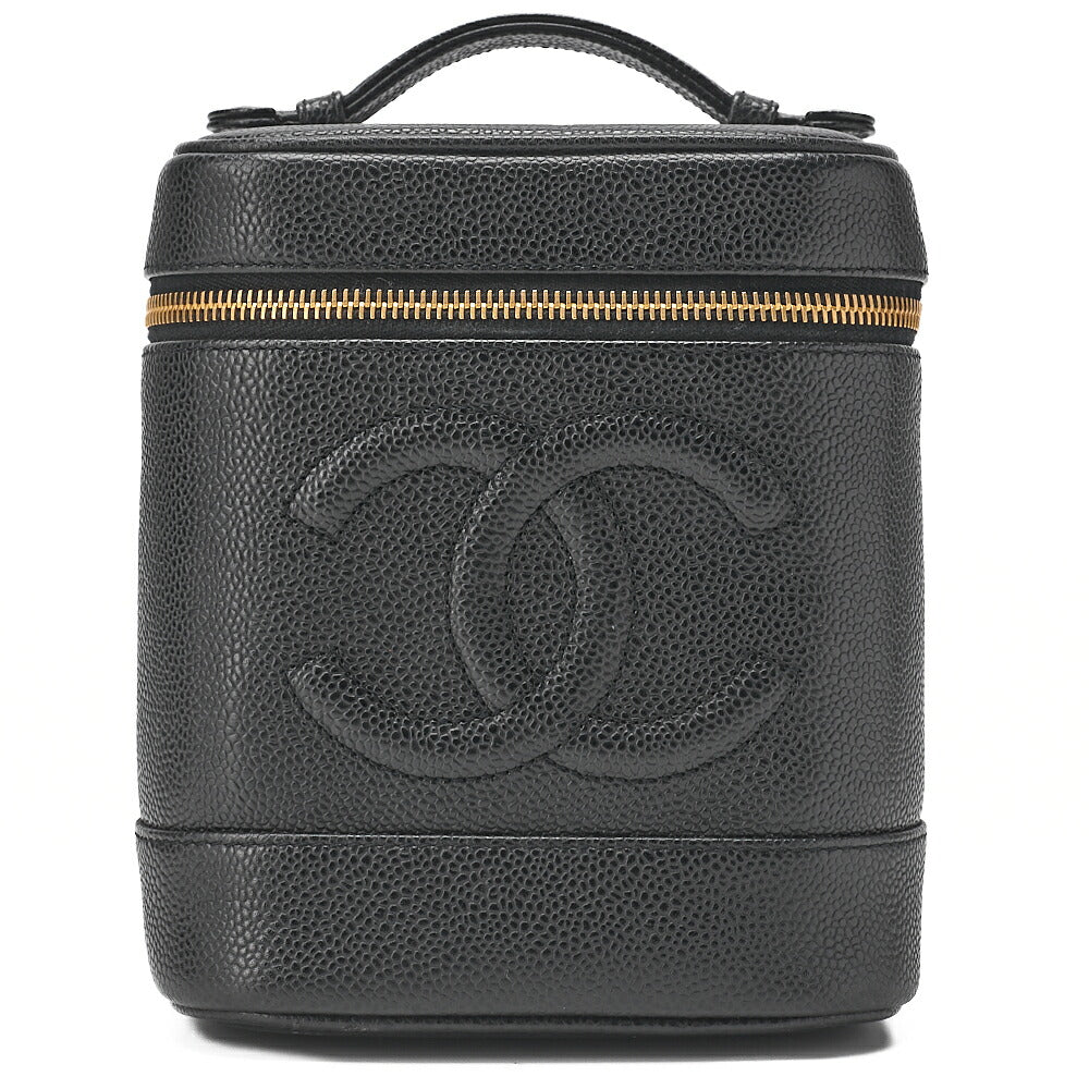 CHANEL Cocomark Vanity Handbag Caviar Skin Black Gold-Tone Hardware, Pre-Owned