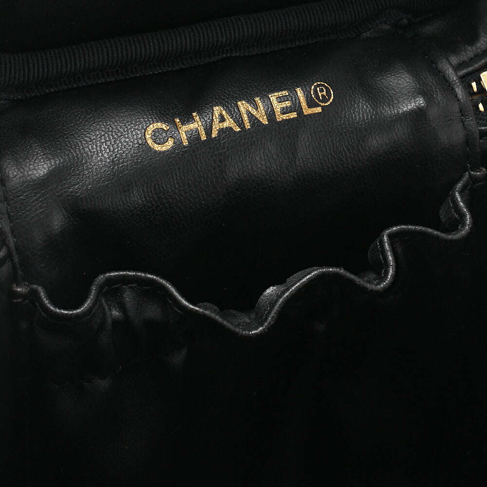 CHANEL Cocomark Vanity Handbag Caviar Skin Black Gold-Tone Hardware, Pre-Owned