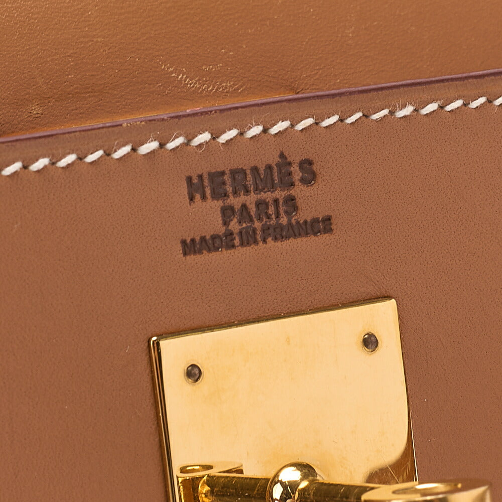 HERMES Kelly 32 Handbag Valenia External Stitching 2way Gold-Tone Hardware, Pre-Owned