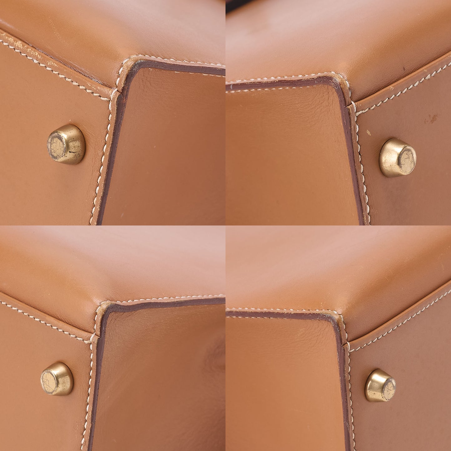 HERMES Kelly 32 Handbag Valenia External Stitching 2way Gold-Tone Hardware, Pre-Owned