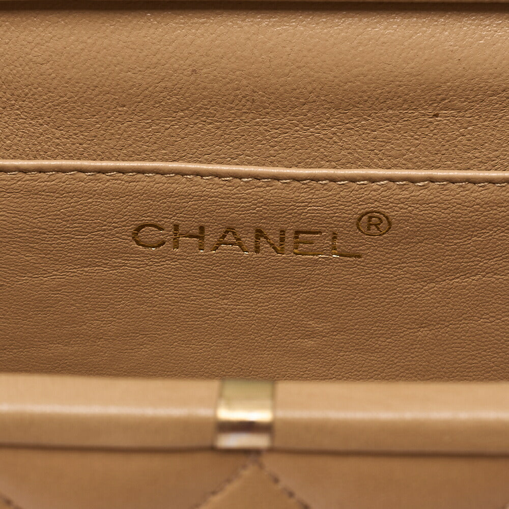 CHANEL Shoulder Bag Matelasse Lambskin Tortoiseshell Plastic Chain Shoulder Beige Gold-Tone Hardware, Pre-Owned