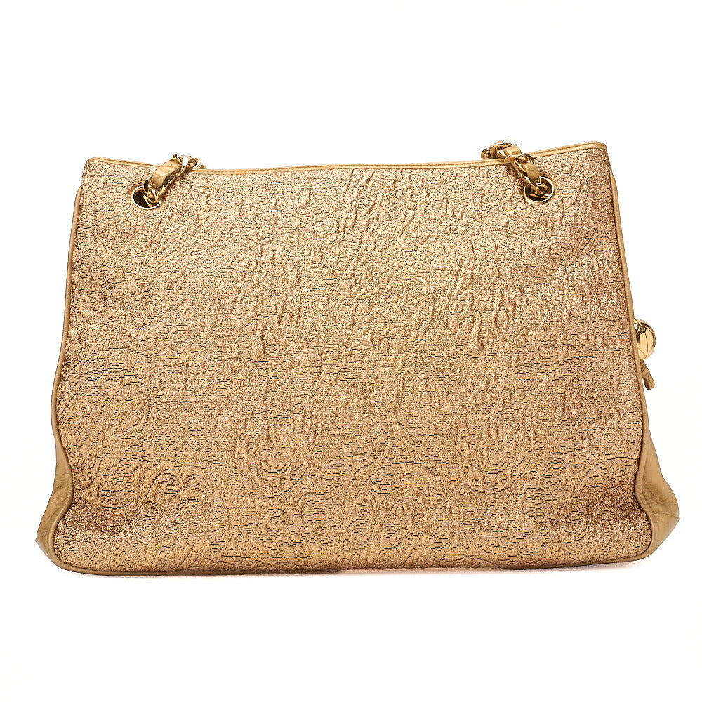 CHANEL Chain Shoulder Bag Matelasse Ball Charm Lace x Lambskin Gold-Tone Hardware, Pre-Owned