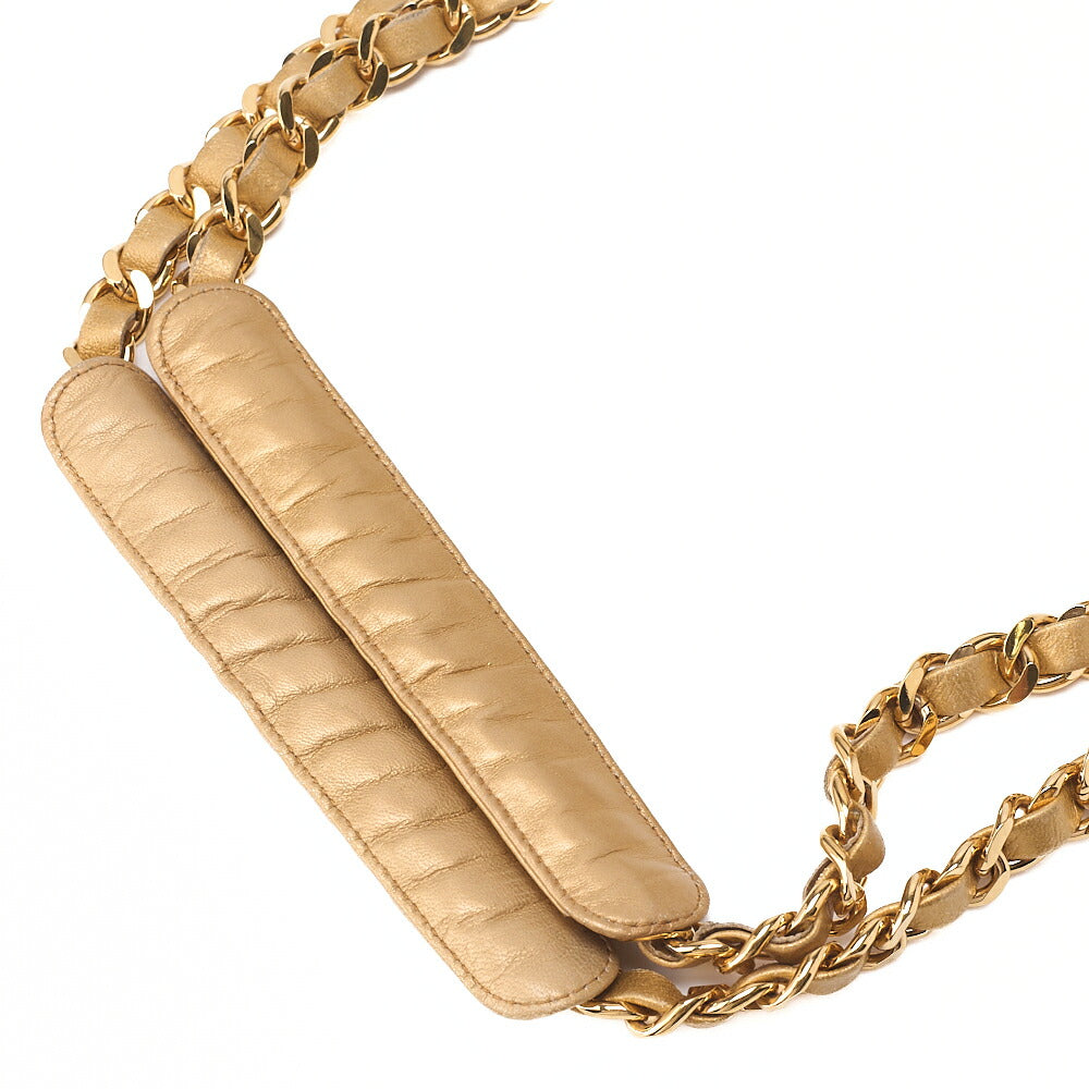 CHANEL Chain Shoulder Bag Matelasse Ball Charm Lace x Lambskin Gold-Tone Hardware, Pre-Owned