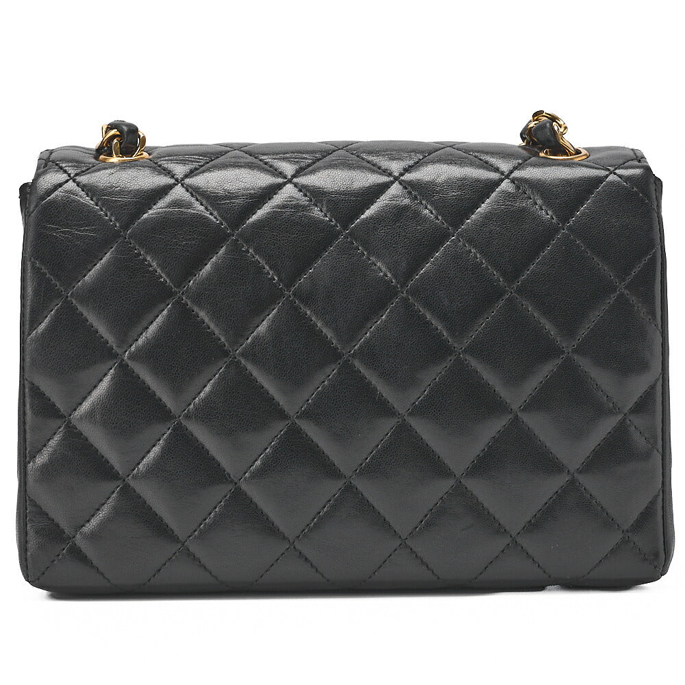 CHANEL Chain Shoulder Bag Matelasse Lambskin Big Coco V Flap Black Gold-Tone Hardware, Pre-Owned