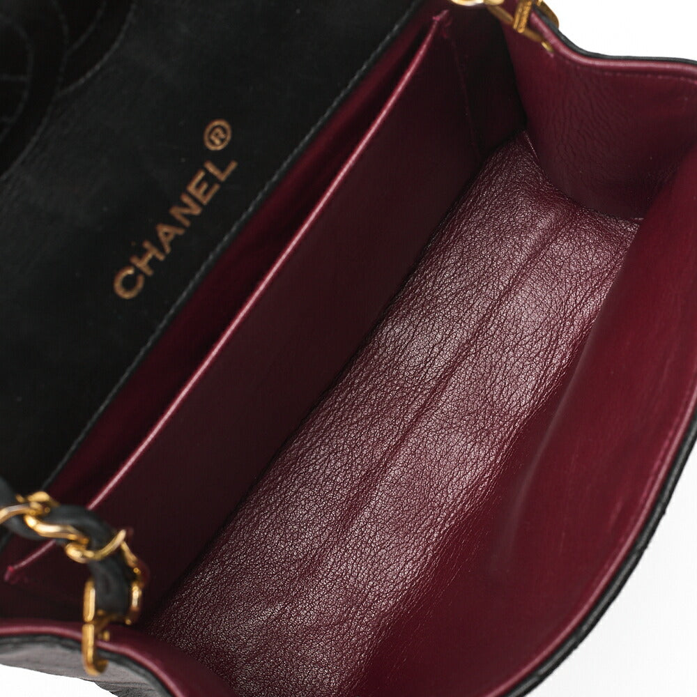 CHANEL Chain Shoulder Bag Matelasse Lambskin Big Coco V Flap Black Gold-Tone Hardware, Pre-Owned
