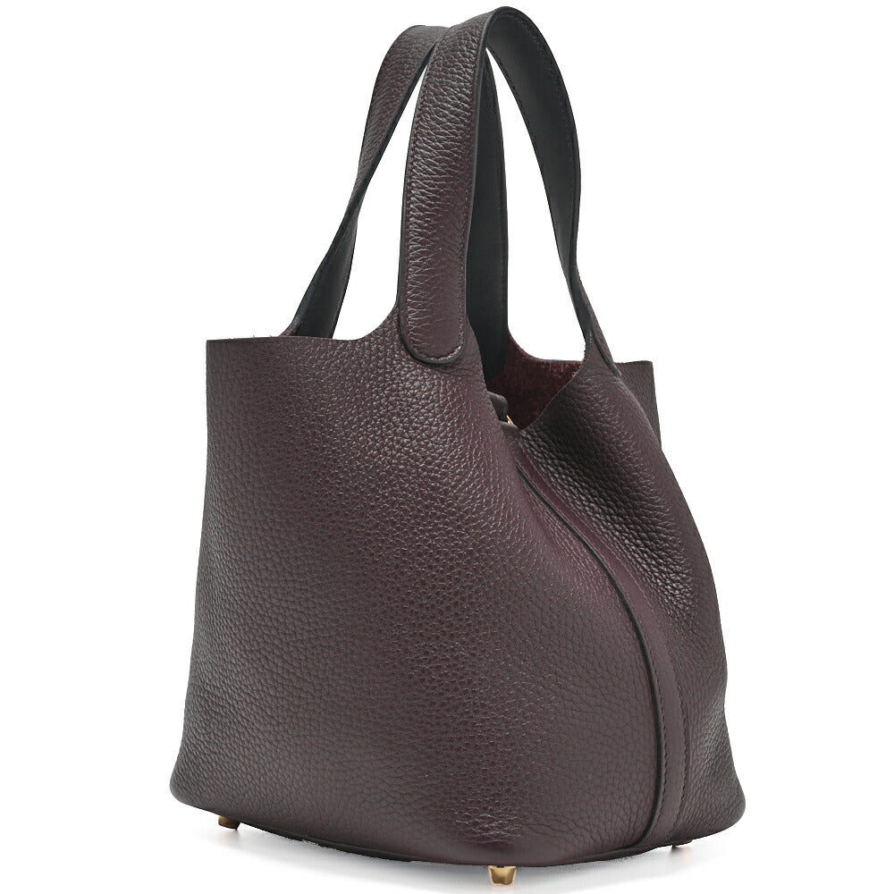 HERMES Picotan Lock PM Handbag Tryon Clemence x Swift Havane Gold-Tone Hardware, Pre-Owned