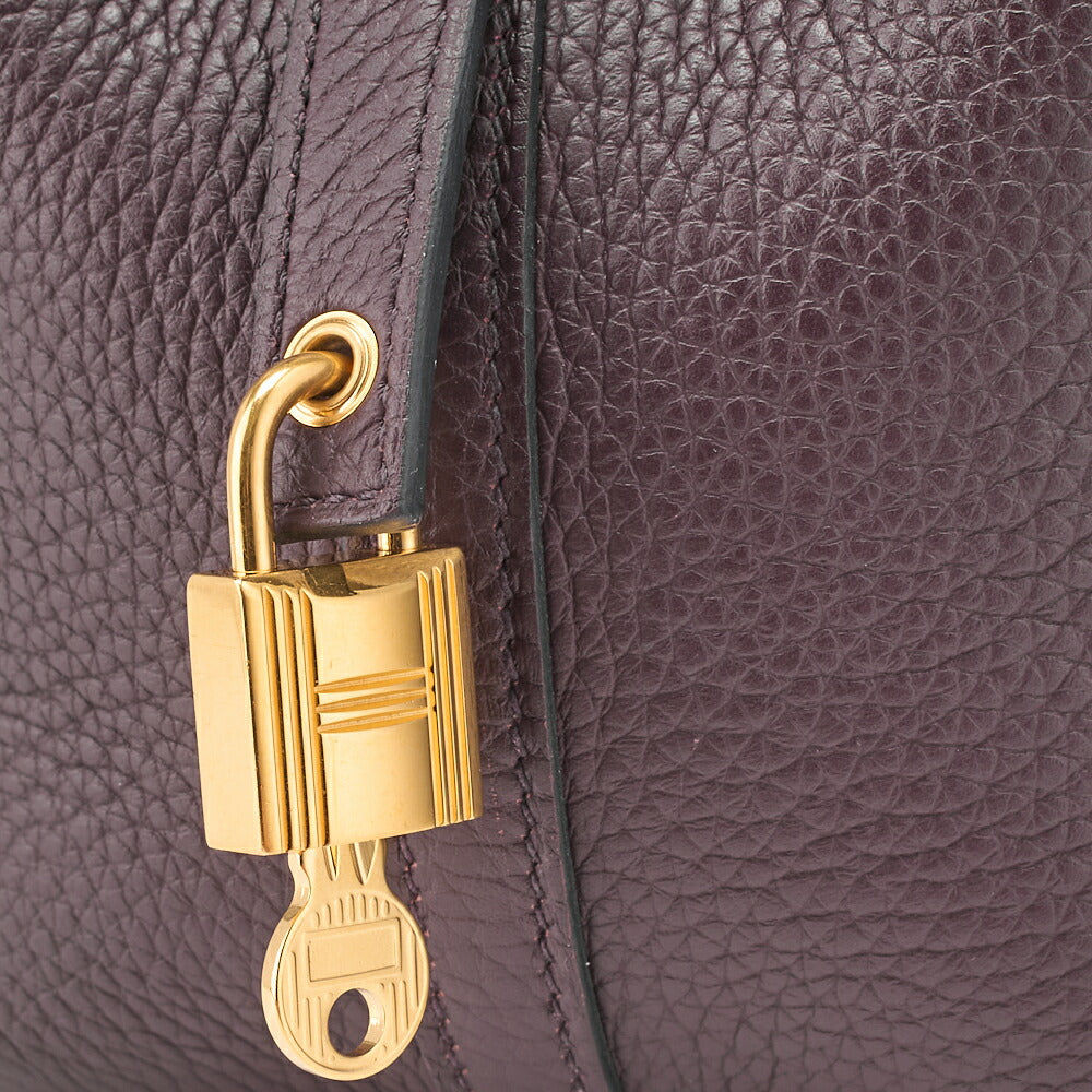 HERMES Picotan Lock PM Handbag Tryon Clemence x Swift Havane Gold-Tone Hardware, Pre-Owned