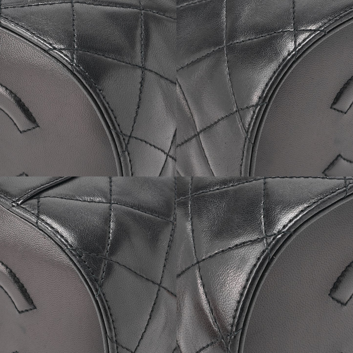 CHANEL Coco Mark Fringe Bucket Shape Chain Shoulder Lambskin Black Gold-Tone Hardware, Pre-Owned