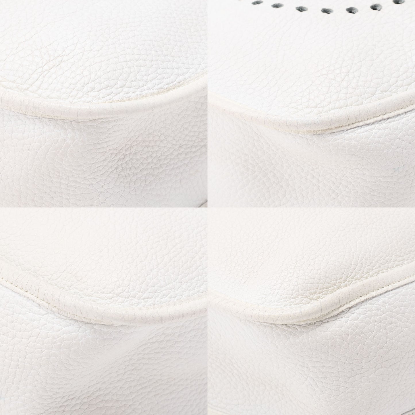 HERMES Evelyn PM Shoulder Bag Trion Clemence White Silver-Tone Hardware, Pre-Owned