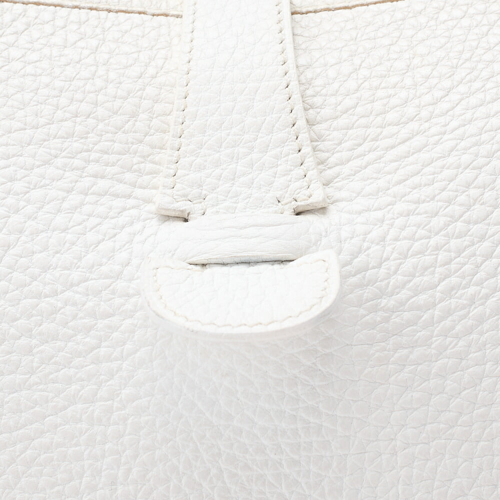 HERMES Evelyn PM Shoulder Bag Trion Clemence White Silver-Tone Hardware, Pre-Owned