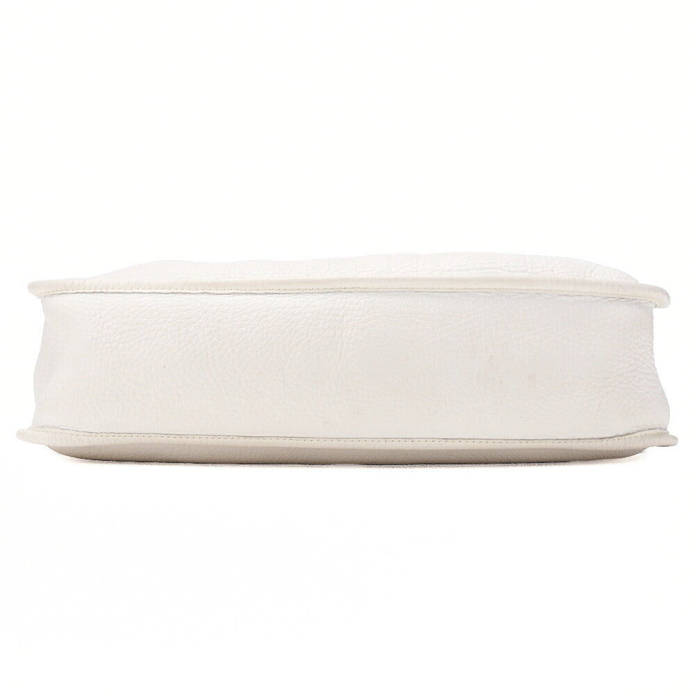 HERMES Evelyn PM Shoulder Bag Trion Clemence White Silver-Tone Hardware, Pre-Owned