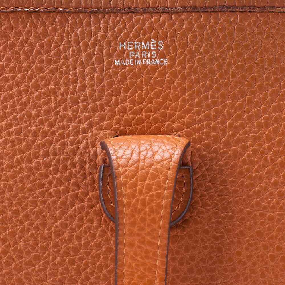 HERMES Evelyn PM Shoulder Bag Trion Clemence Orange Silver-Tone Hardware, Pre-Owned