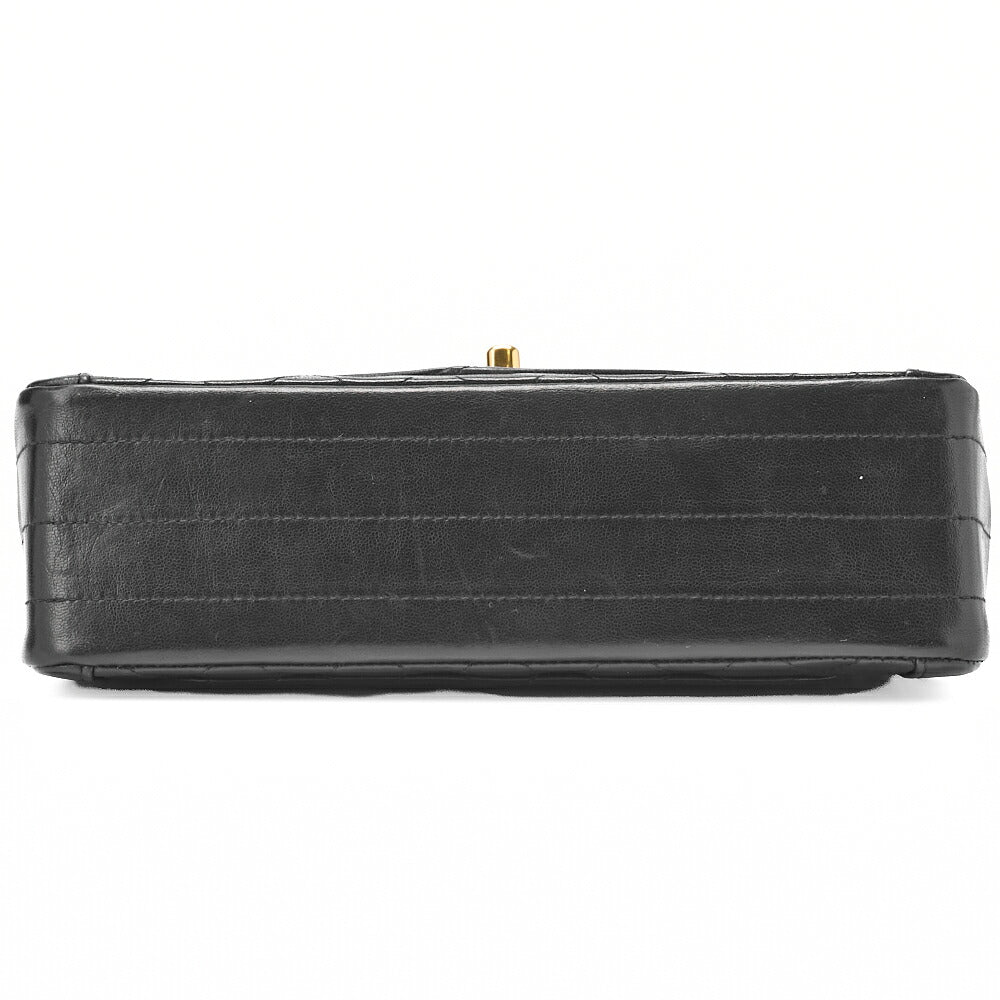 CHANEL Matelasse Turnlock Design Flap Chain Shoulder Bag Lambskin Black Gold-Tone Hardware, Pre-Owned