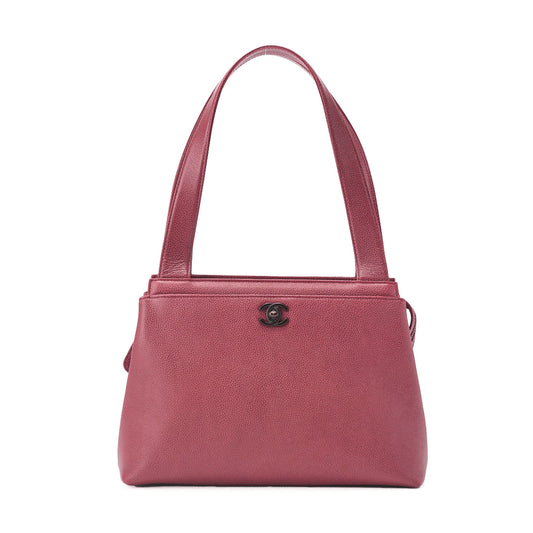 CHANEL Handbag Kelly Shape Caviar Skin Bolt black-Tone Hardware, Pre-Owned